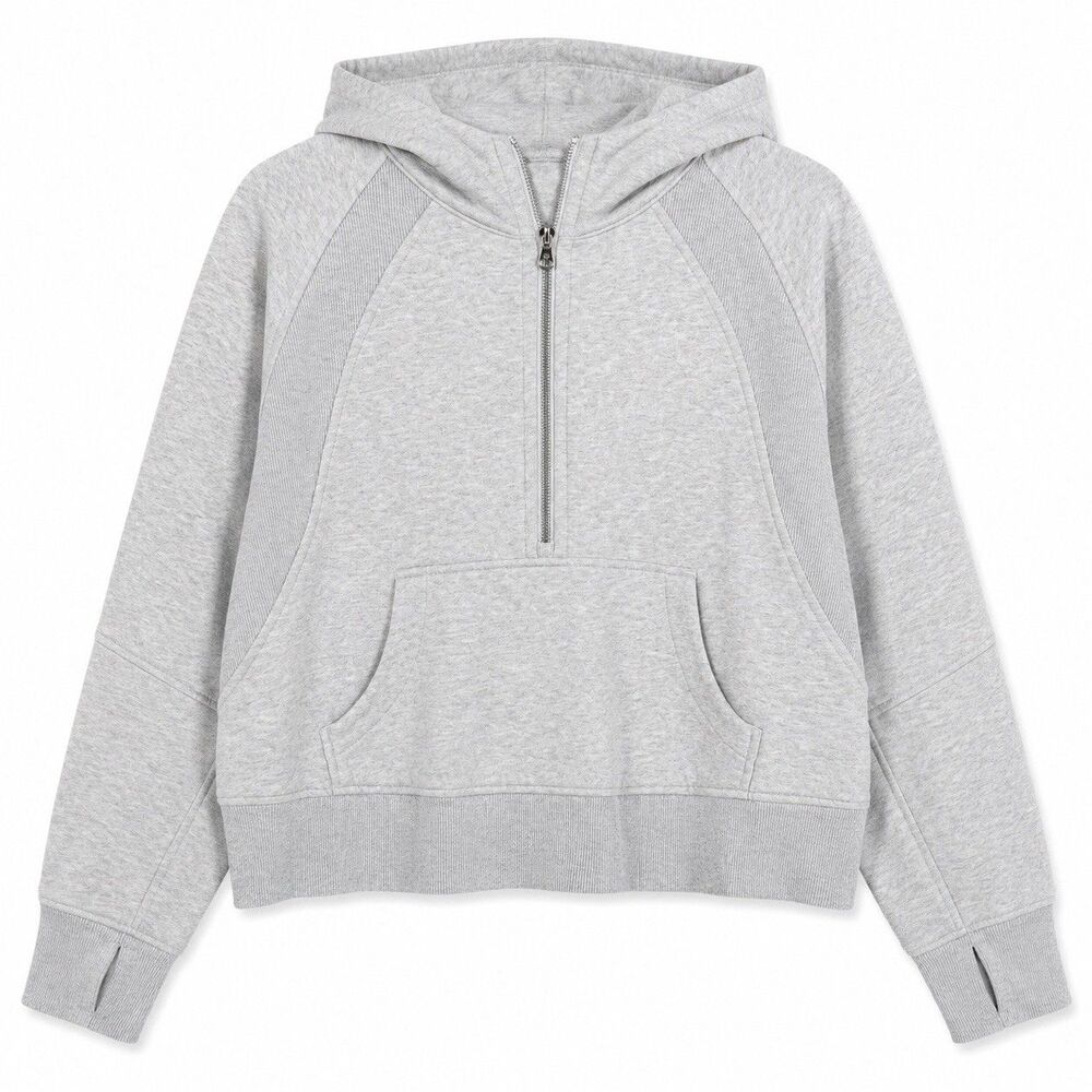 Lululemon Scuba Oversized Half Zip Hoodie Womens Large Athleisure Lounge Gray